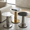 Round Marble-Look Side Table 45 x 55cm