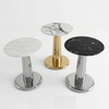 Round Marble-Look Side Table 45 x 55cm