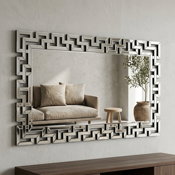 Large Geometric Decorative Wall Mirror