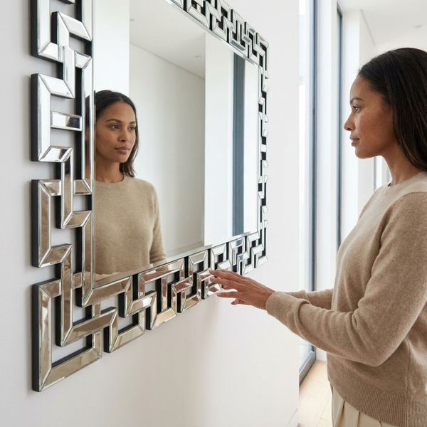 Large Geometric Decorative Wall Mirror