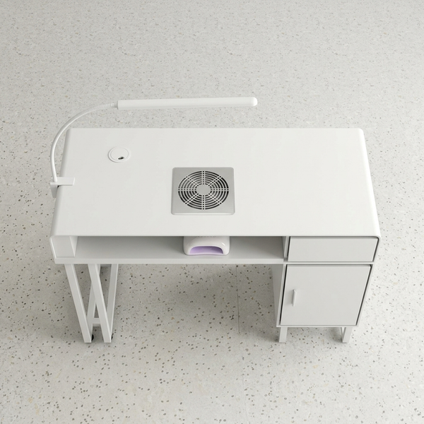 Modern Nail Salon Table - White Workstation