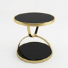 Modern Round Black and Gold Side Table