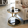 Modern Round Black and Gold Side Table