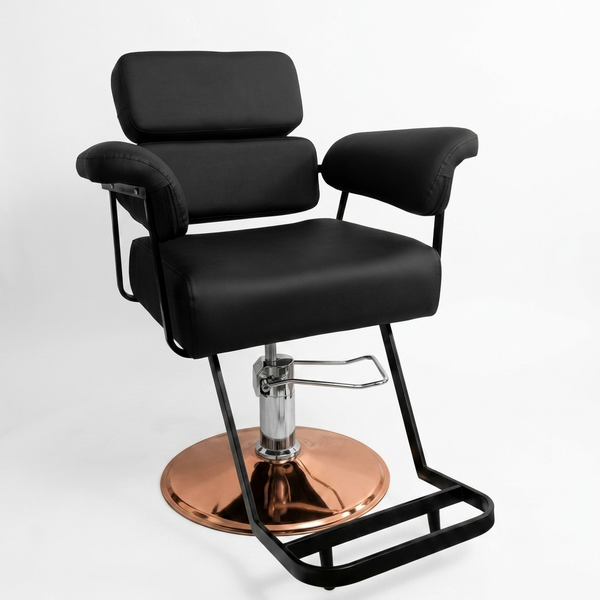 Black Adjustable Salon Styling Chair with Footrest
