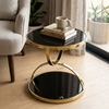 Modern Round Black and Gold Side Table