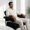 Black Adjustable Salon Styling Chair with Footrest