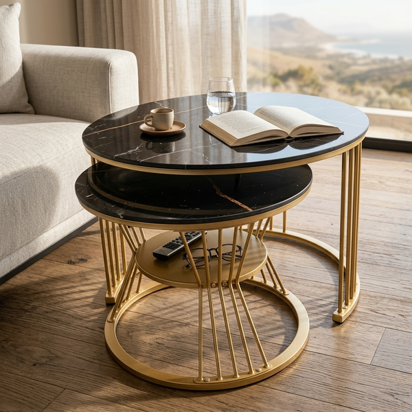 Modern Two-Tier Round Coffee Table
