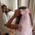 Pink Bow Tiara Hair Clip