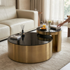 Modern Round Gold-Tone Coffee Table