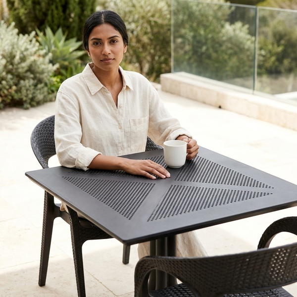 Perforated Table and Chair Set