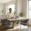 Modern Marble-Look Dining Table