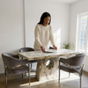 Modern Marble-Look Dining Table