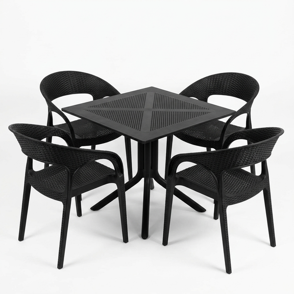 Perforated Table and Chair Set