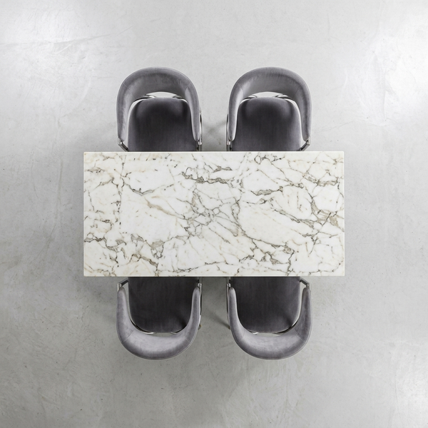 Modern Marble-Look Dining Table