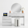 Modern LED Dressing Table with Round Mirror