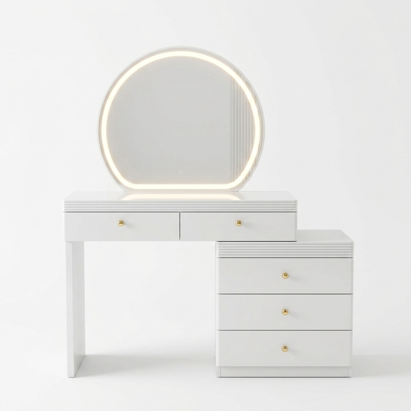 Contemporary Dressing Table with Illuminated Mirror