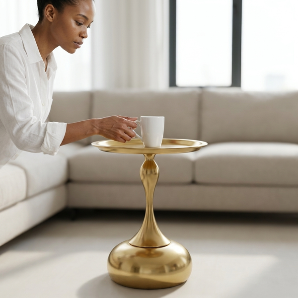 Modern Round Pedestal Side Table