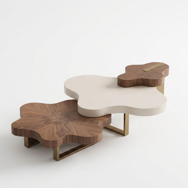 Set of 3 Organic Shape Coffee Tables