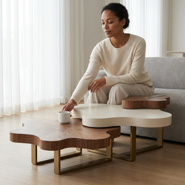 Set of 3 Organic Shape Coffee Tables
