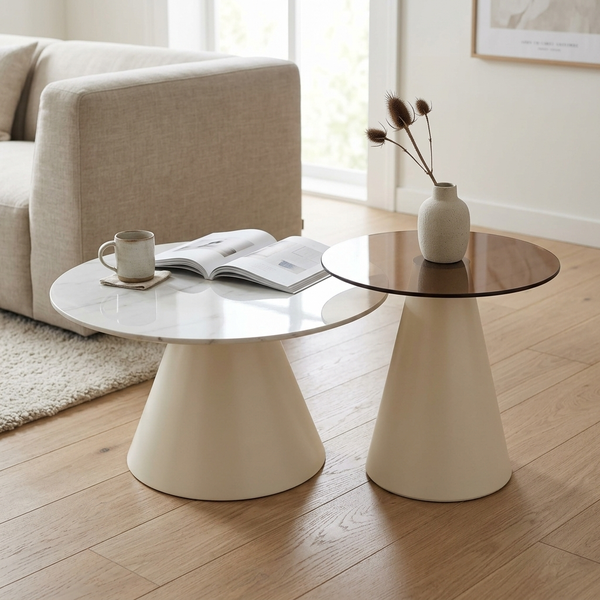 Set of 2 Round Coffee Tables