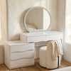 Modern LED Dressing Table with Round Mirror