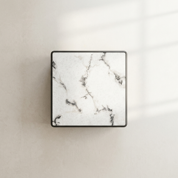 Square Marble-Effect Coffee Table