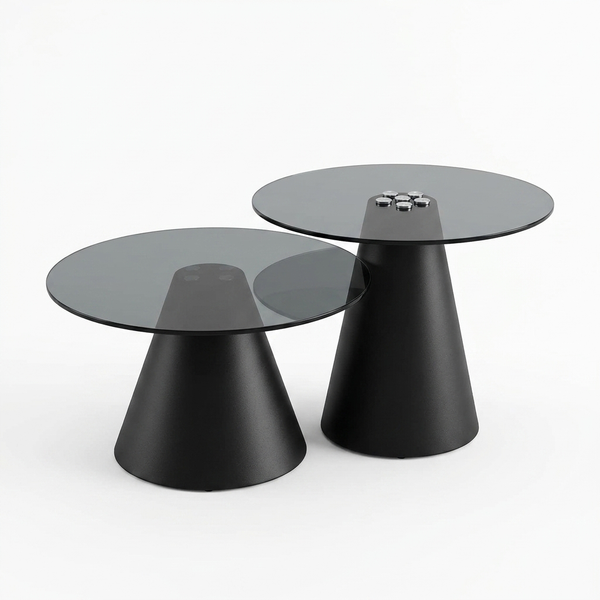 Round Nesting Coffee Table Set