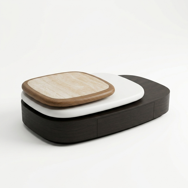 Layered Rounded Coffee Table