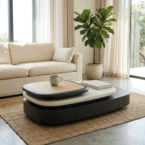 Layered Rounded Coffee Table