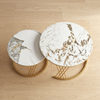 Round Marble-Look Coffee Table