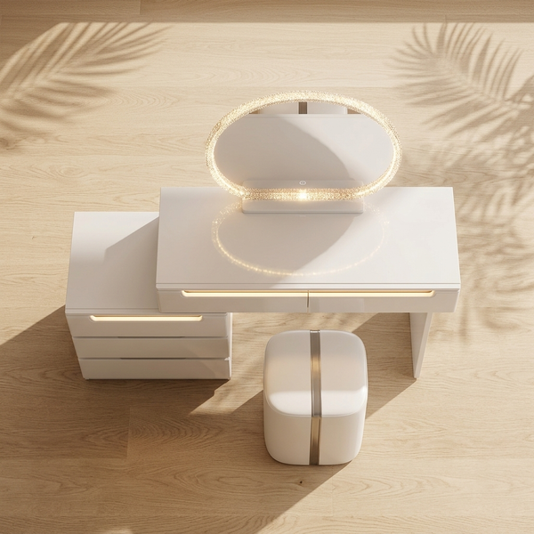 Modern Vanity Dressing Table with Illuminated Mirror