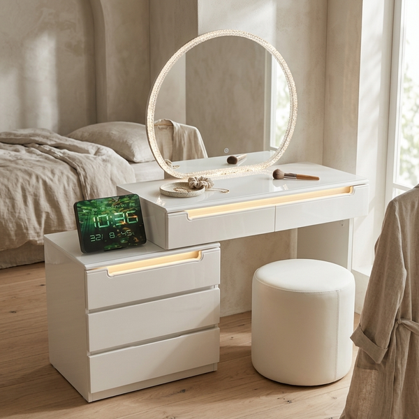 Modern Vanity Dressing Table with Illuminated Mirror