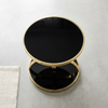 Modern Round Black and Gold Side Table