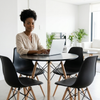 Modern Round Glass Dining Table and Chair Set