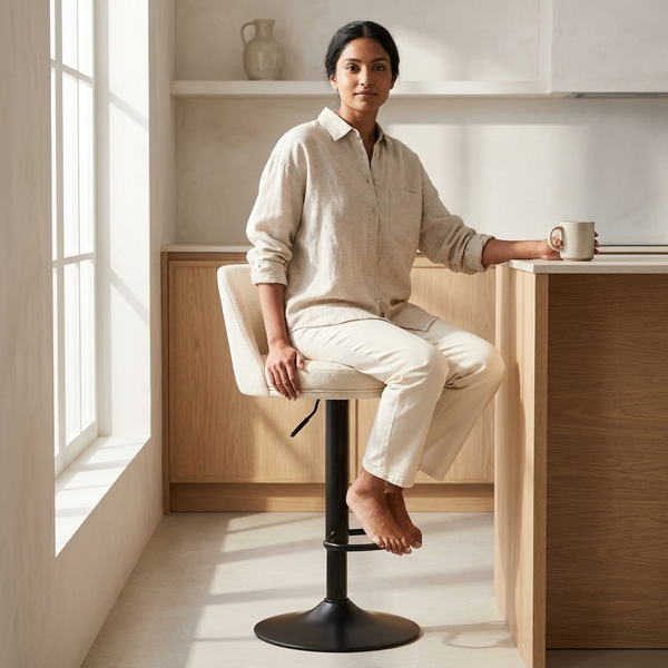 Modern Adjustable Bar Stool with Padded Seat