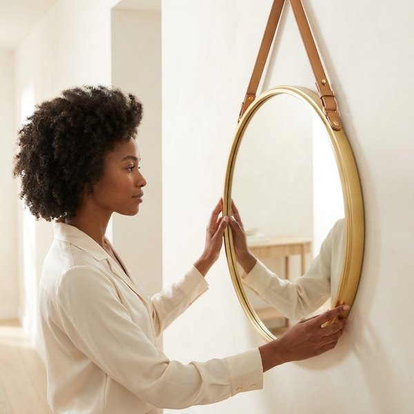 Round Hanging Wall Mirror