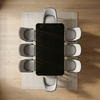 Modern Luxury Black Glass Dining Table with Gold Finish