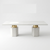 Modern Sintered Stone Dining Table with Pedestal Base