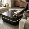 Modern Luxury LED Marble-Top Coffee Table