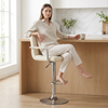 Modern Adjustable Bar Stool with Backrest & Chrome Base