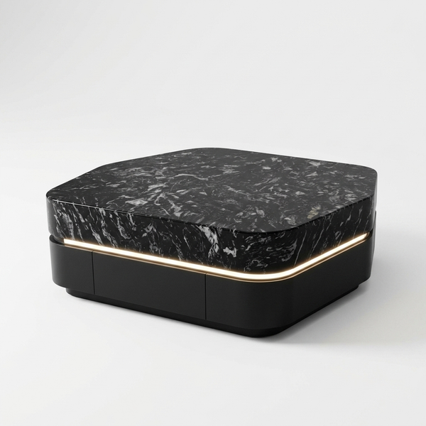 Modern Luxury LED Marble-Top Coffee Table