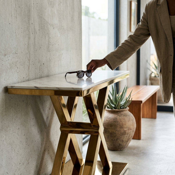 Modern Geometric Console Table