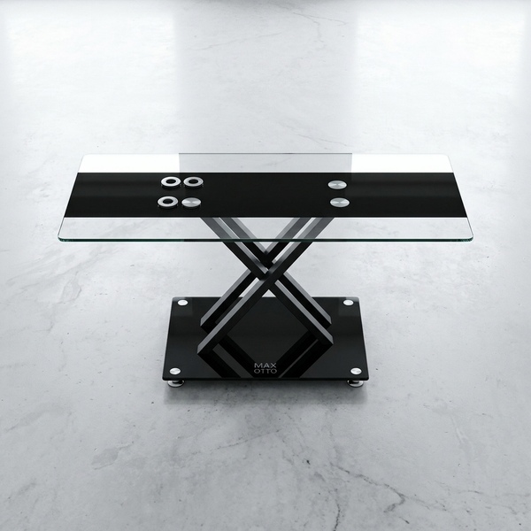 Modern Rectangular Glass-Top Coffee Table