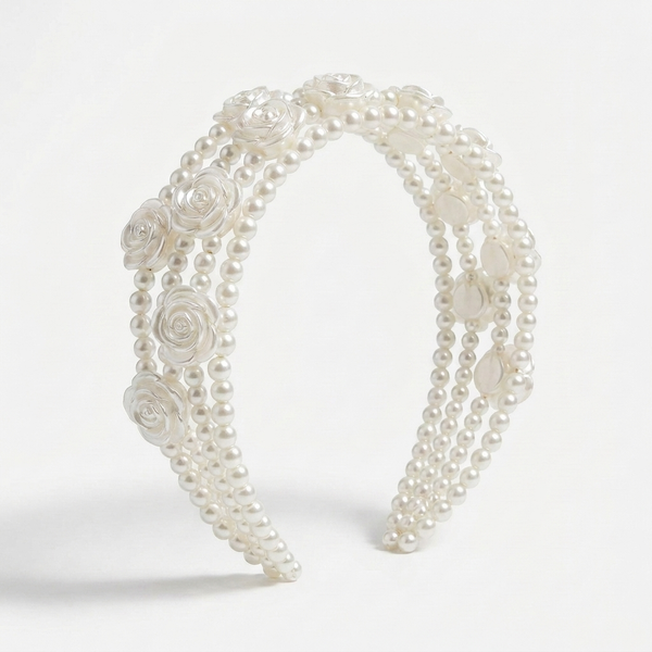 Pearl Rose Layered Headband