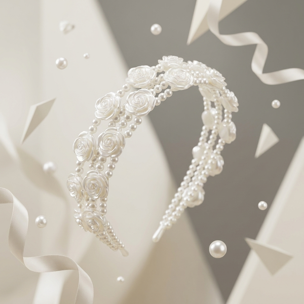 Pearl Rose Layered Headband