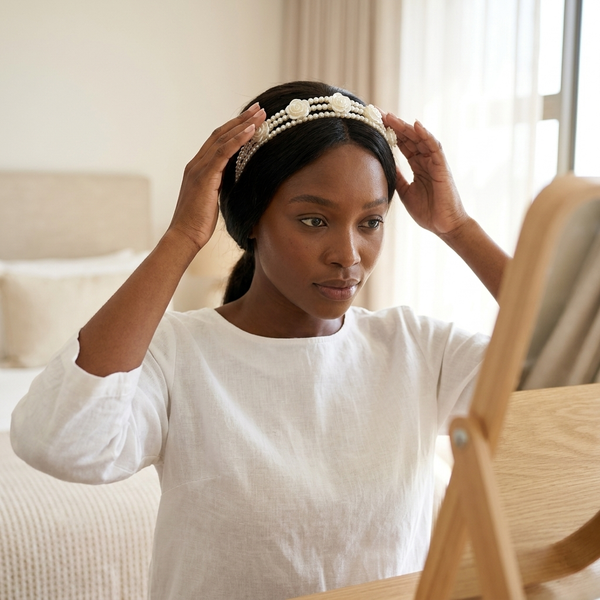 Pearl Rose Layered Headband