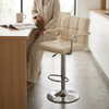 Modern Adjustable Bar Stool with Backrest & Chrome Base