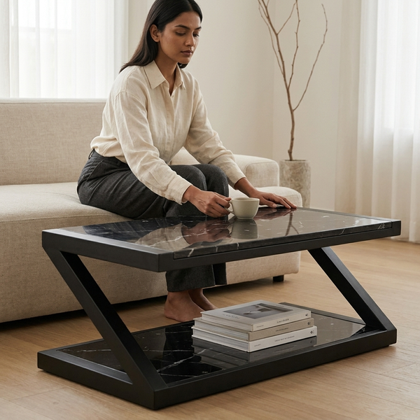 Modern Two-Level Rectangular Coffee Table