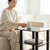 Modern Square Coffee Table with Lower Platform