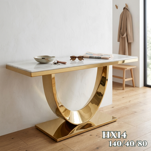 Modern Gold-Tone Console Table